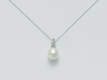 Collana Miluna in oro e diamanti con perle Parure Perle PCL3850